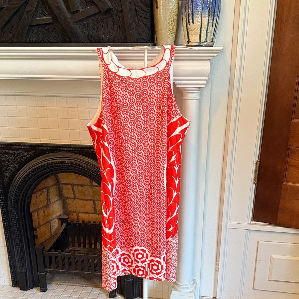 Aryeh Red and White Patterned Dress- worn about 4 times